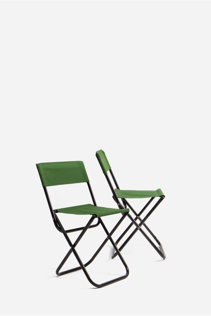 SILLA PLEGABLE METAL+TELA 35X26X58 CM COLOR VERDE