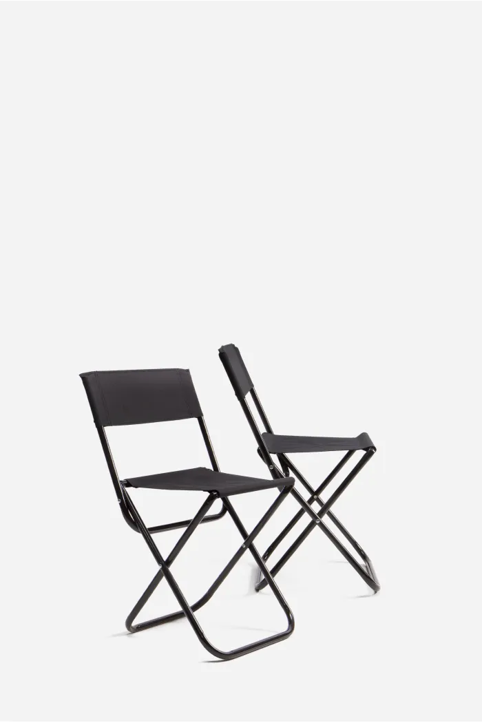 SILLA PLEGABLE METAL+TELA 35X26X58 CM COLOR NEGRO