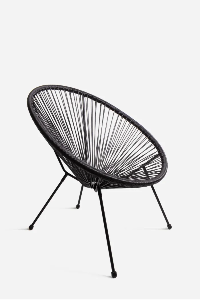 Silla modelo Acapulco de acero y ratán