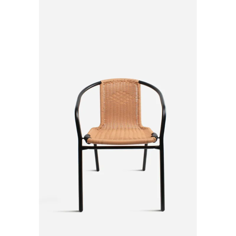 Silla de Metal con Asiento de Imitación Mimbre - Batu