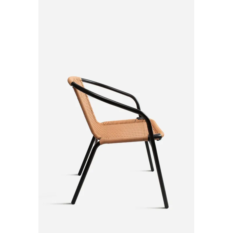 Silla de Metal con Asiento de Imitación Mimbre - Batu