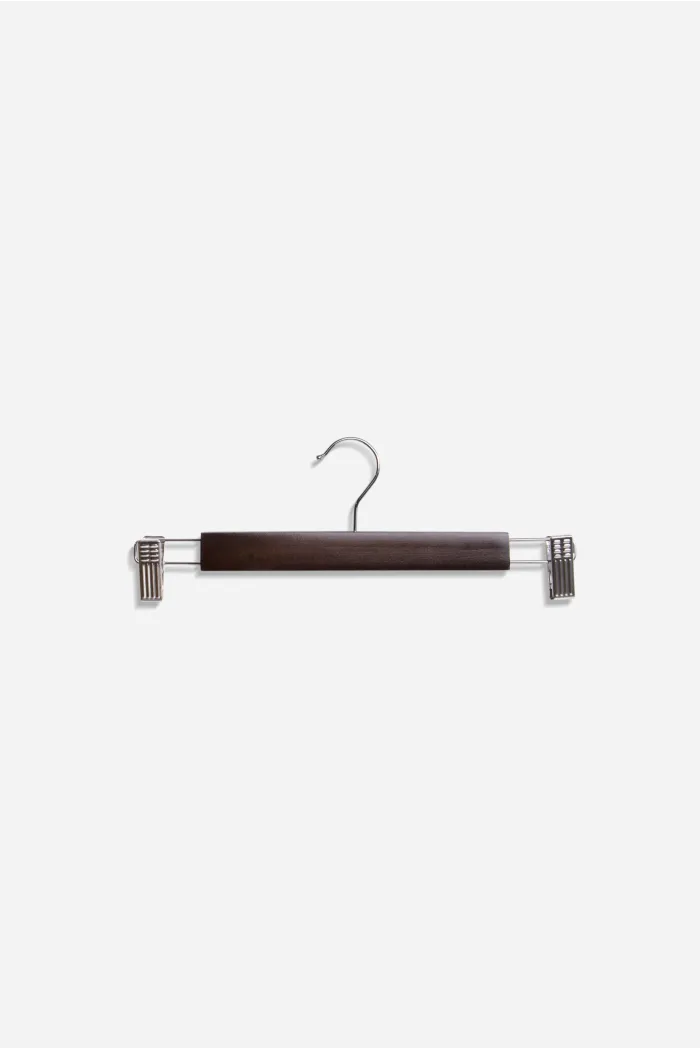 SET DE 3 PERCHAS MADERA CON PINZAS 33X1,2X12,5 cm - MARRÓN OSCURO