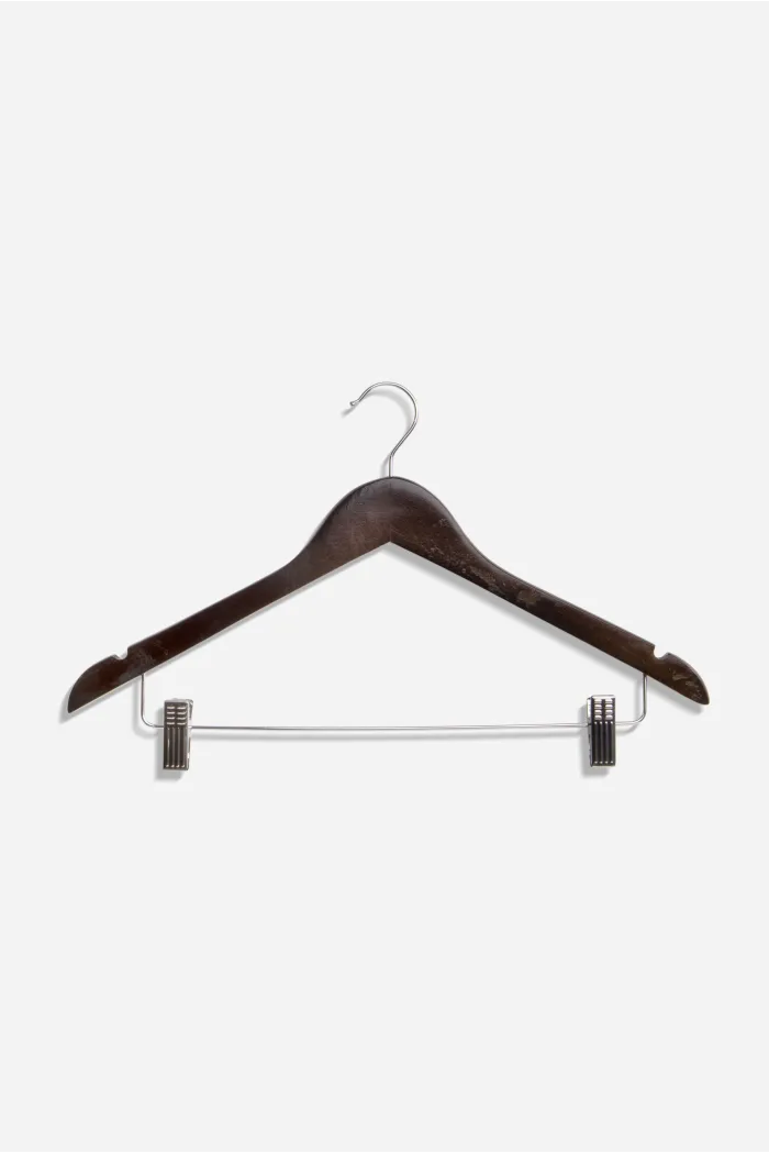 SET DE 2 PERCHAS MADERA CON PINZAS 44,5X1,2X26,5 - MARRÓN OSCURO