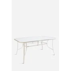 Mesa de Metal Base Cristal 150x90x70 cm 2 colores