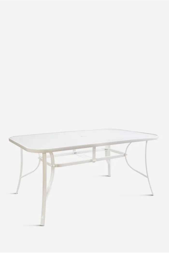 Mesa de Metal Base Cristal 150x90x70 cm 2 colores