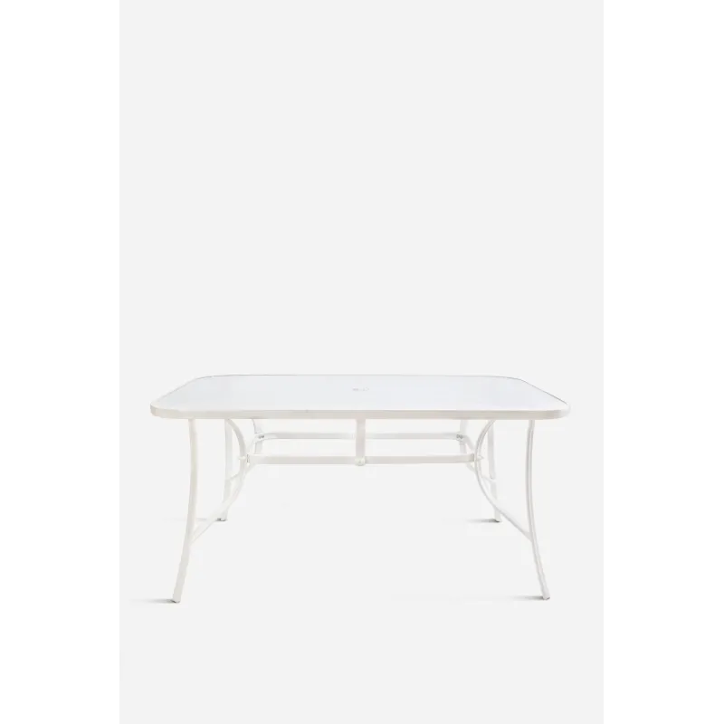 Mesa de Metal Base Cristal 150x90x70 cm 2 colores