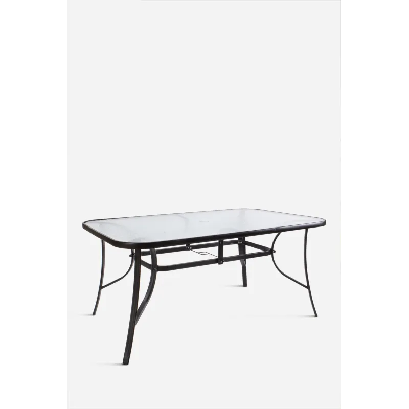 Mesa de Metal Base Cristal 150x90x70 cm 2 colores