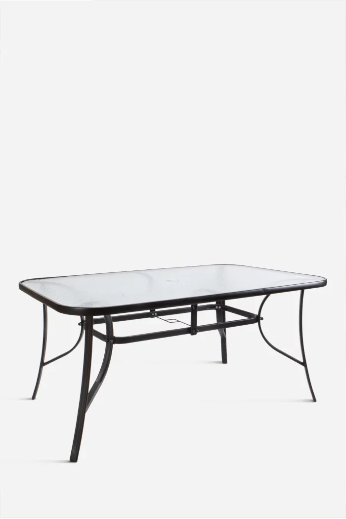 Mesa de Metal Base Cristal 150x90x70 cm 2 colores