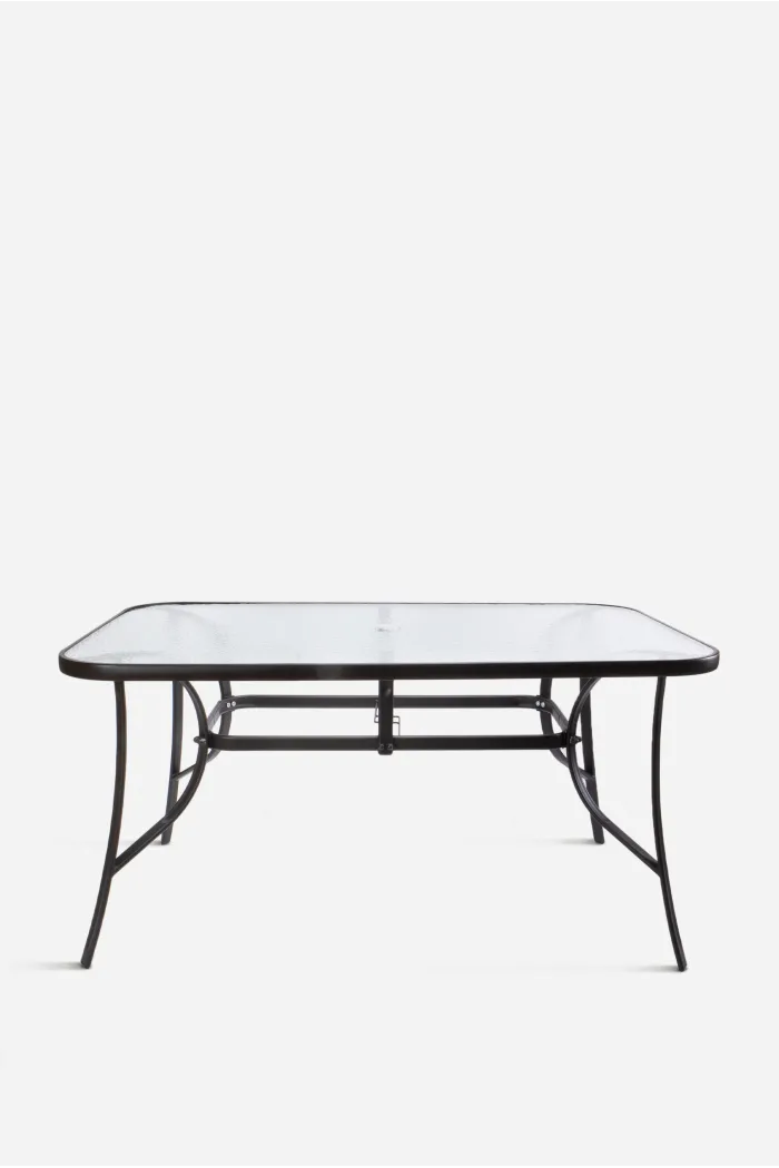 Mesa de Metal Base Cristal 150x90x70 cm 2 colores