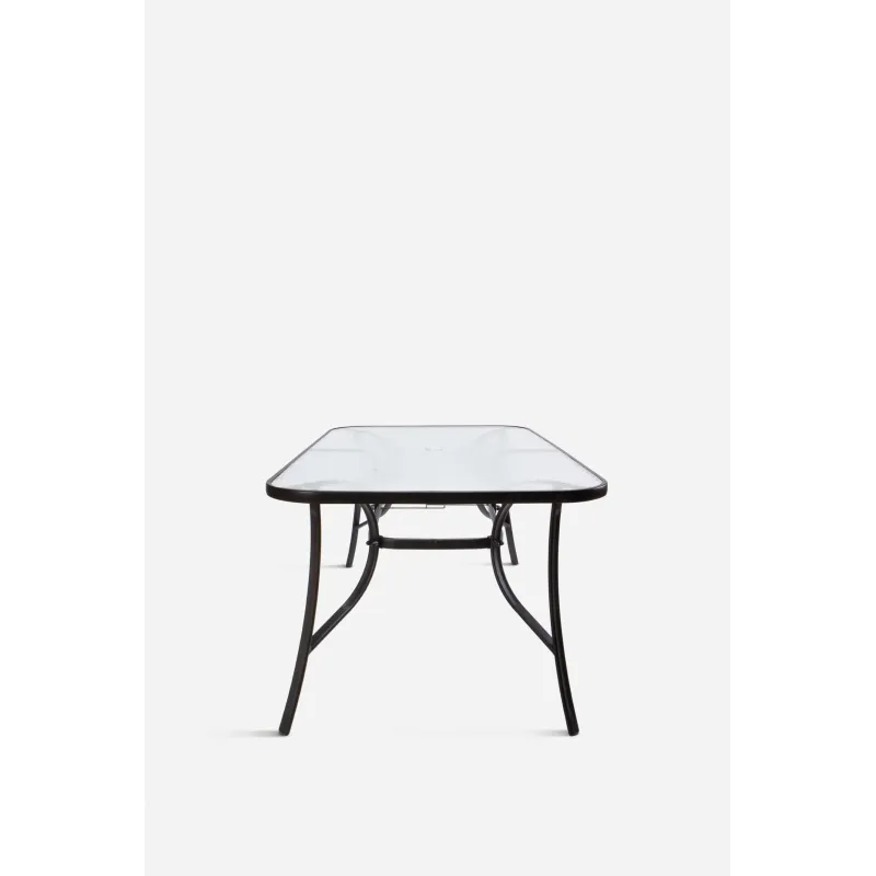 Mesa de Metal Base Cristal 150x90x70 cm 2 colores