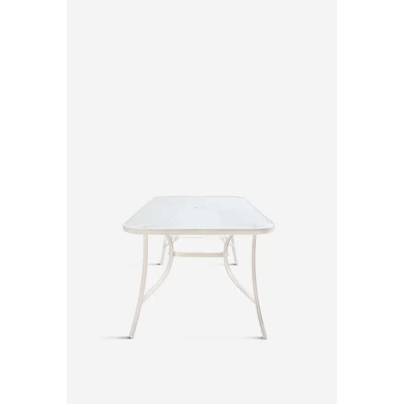 Mesa de Metal Base Cristal 150x90x70 cm 2 colores