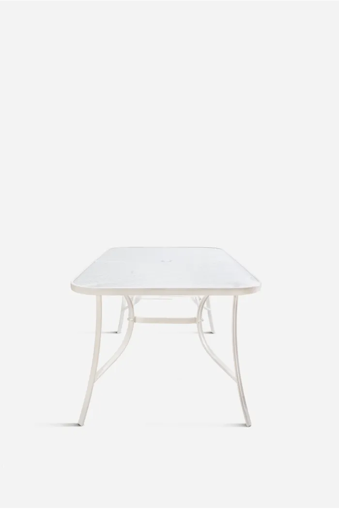 Mesa de Metal Base Cristal 150x90x70 cm 2 colores