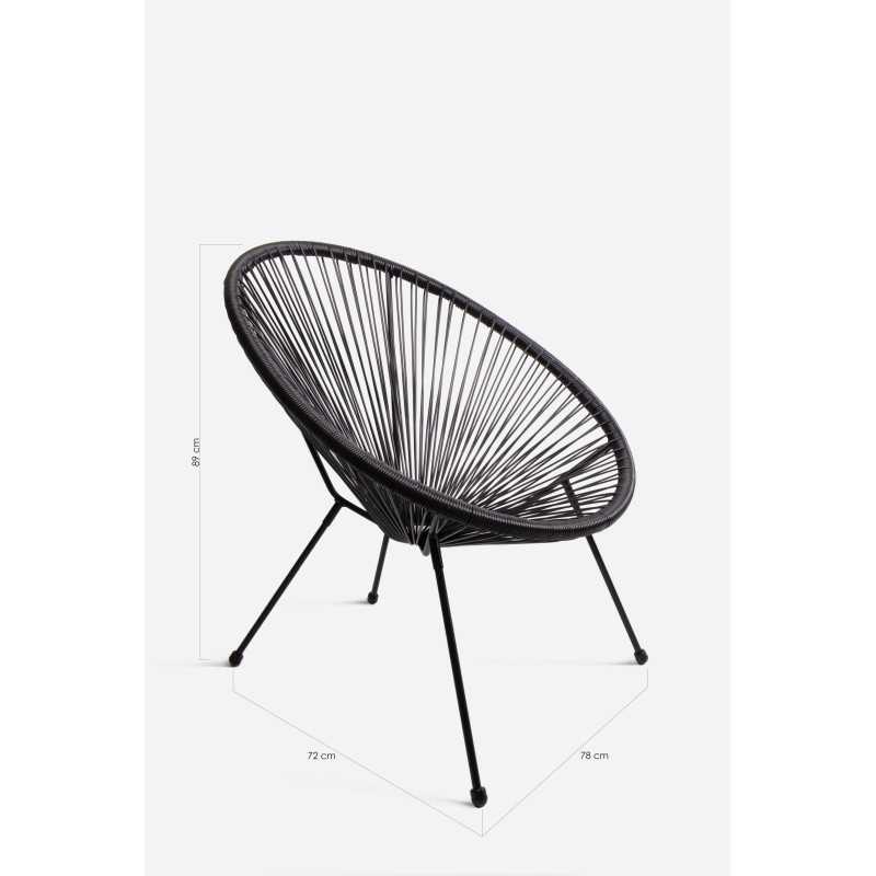 Silla Modelo Acapulco de Acero y Ratán