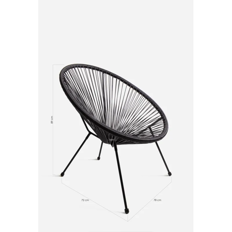 Silla Modelo Acapulco de Acero y Ratán