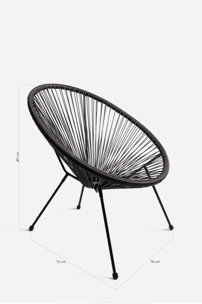 Silla Modelo Acapulco de Acero y Ratán