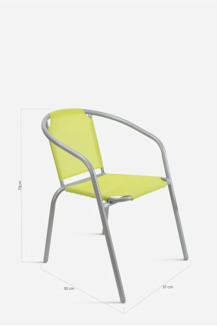 Silla de Jardín de Metal con Lona Verde