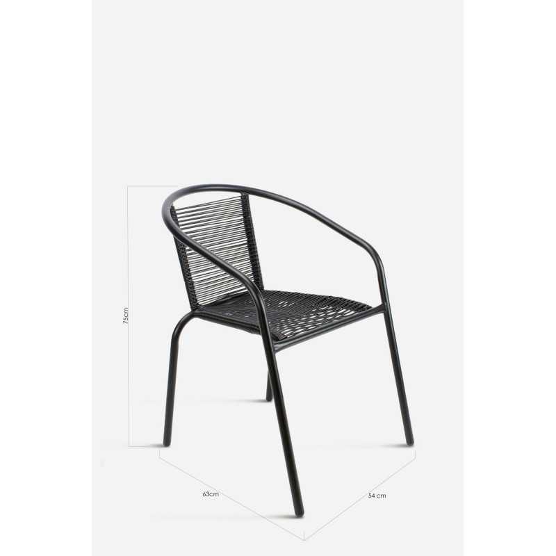 Silla de Jardín de Metal con Hilos de Polietileno