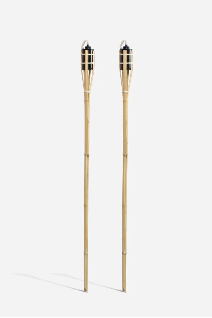 Pack de 2 y 4 Antorchas de Bambú 90 cm - Negro