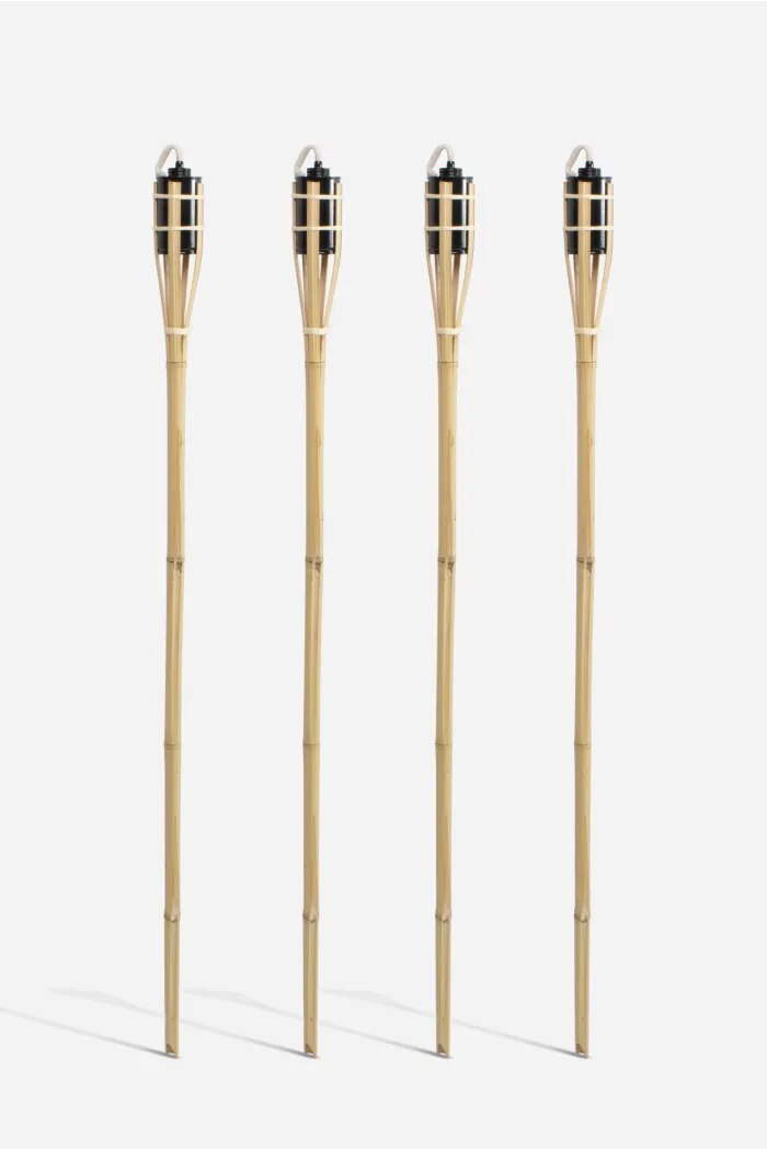 Pack de 2 y 4 Antorchas de Bambú 90 cm - Negro