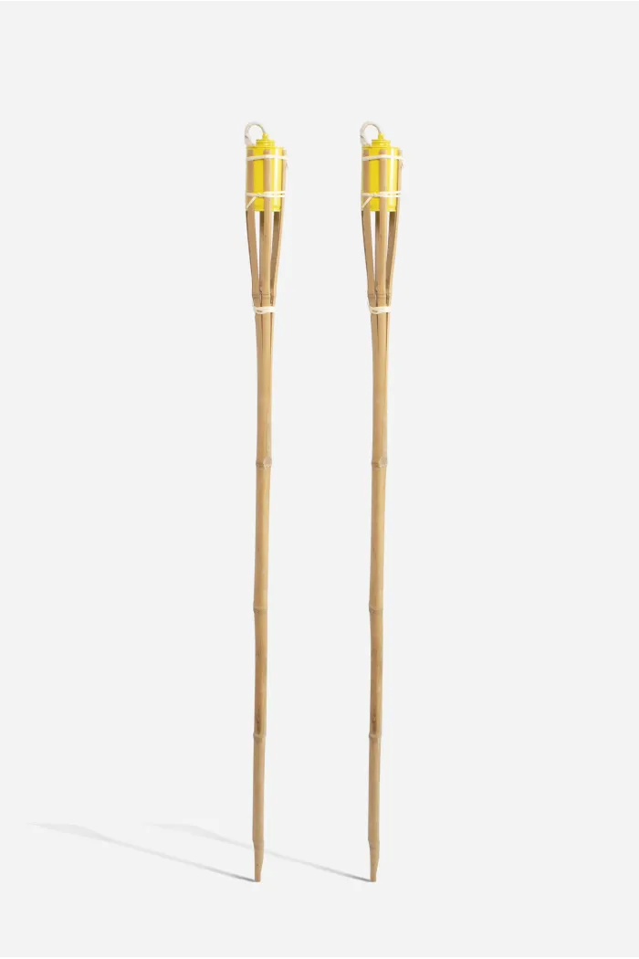 Pack de 2 y 4 Antorchas de Bambú 60 cm - Amarillo