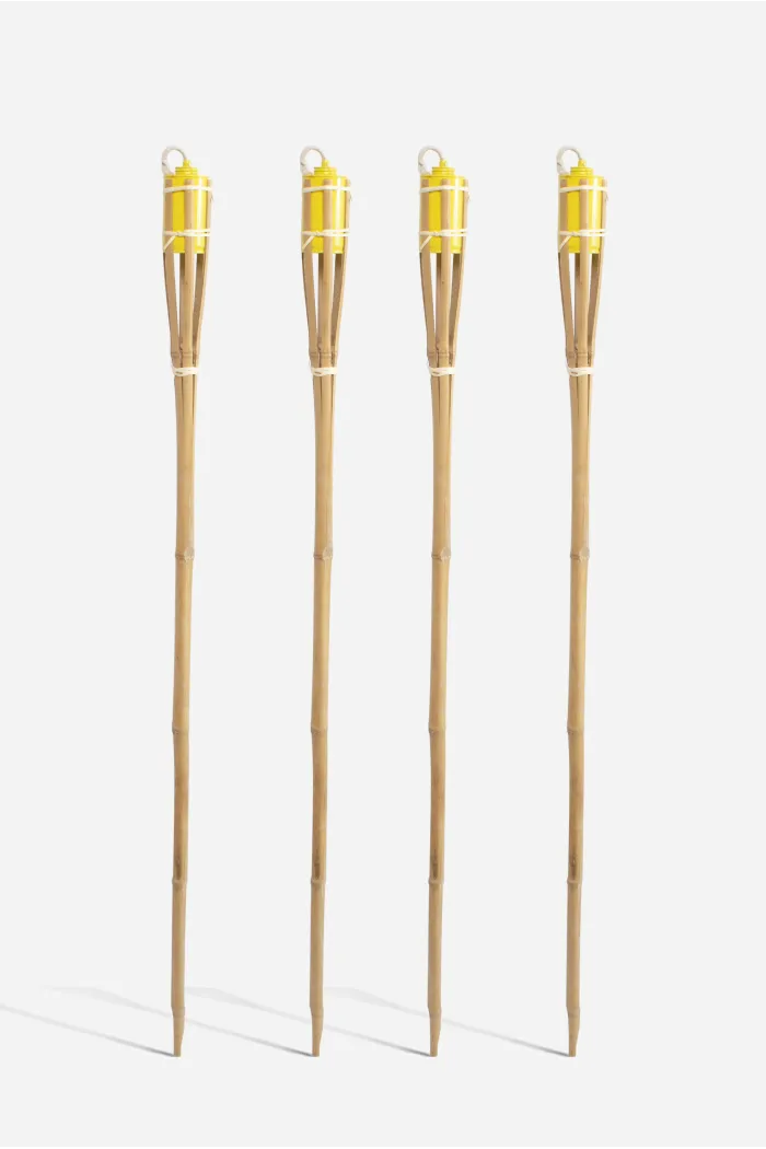 Pack de 2 y 4 Antorchas de Bambú 60 cm - Amarillo