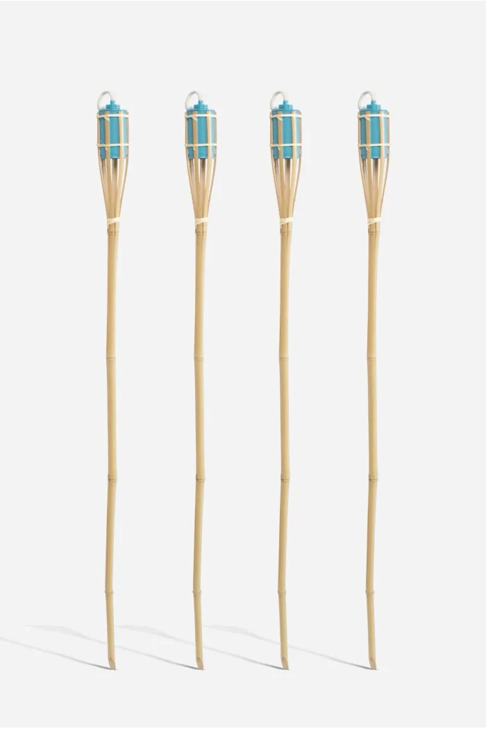 Pack de 2 y 4 Antorchas de Bambú 90 cm - Azul