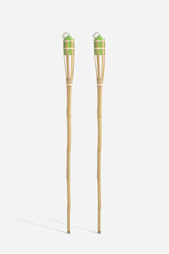 Pack de 2 y 4 Antorchas de Bambú 120 cm - Verde
