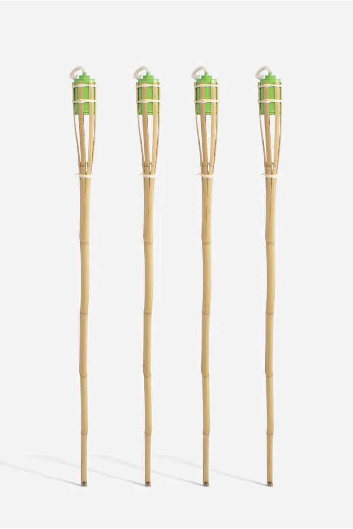 Pack de 2 y 4 Antorchas de Bambú 120 cm - Verde