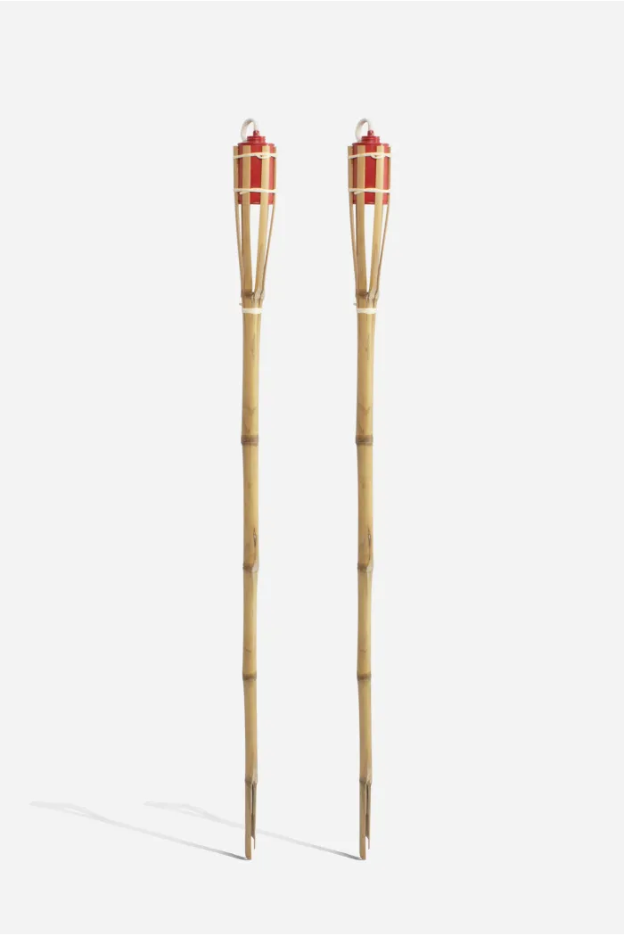 Pack de 2 y 4 Antorchas de Bambú 120 cm - Rojo
