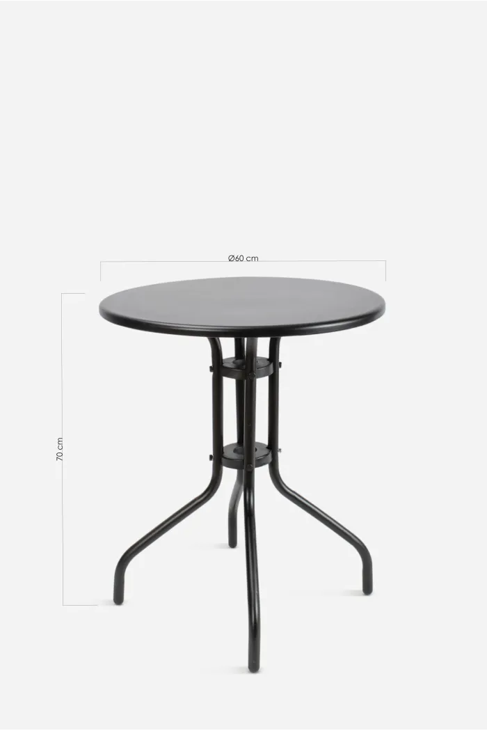 Mesa de metal Ø60 cm - Negro