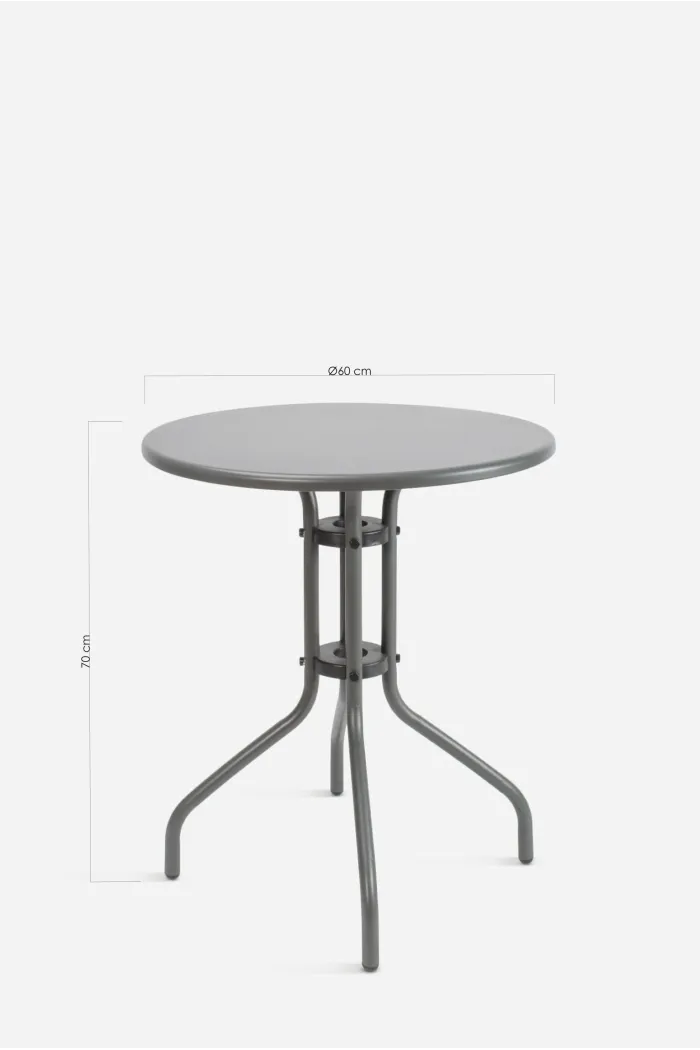 Mesa de metal Ø60 cm - Gris Oscuro