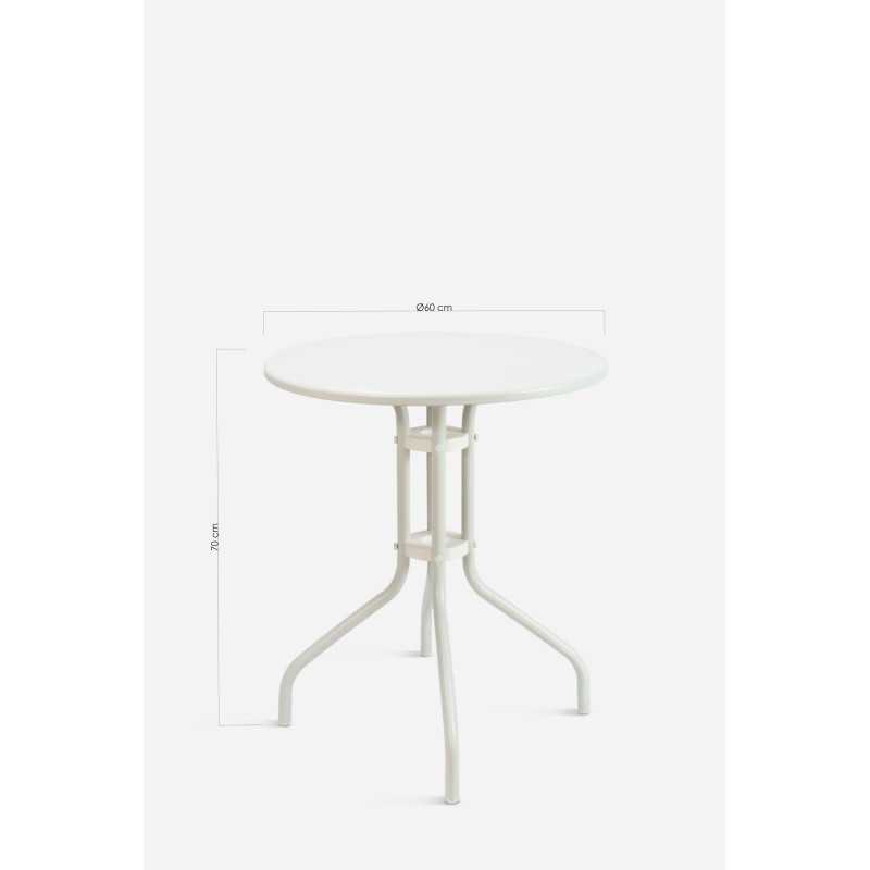 Mesa Redonda de Metal para Jardín Ø60 cm - 3 Colores