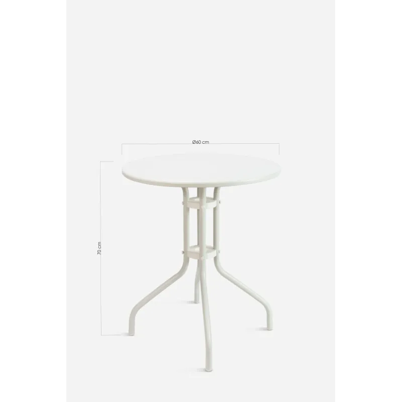 Mesa Redonda de Metal para Jardín Ø60 cm - 3 Colores