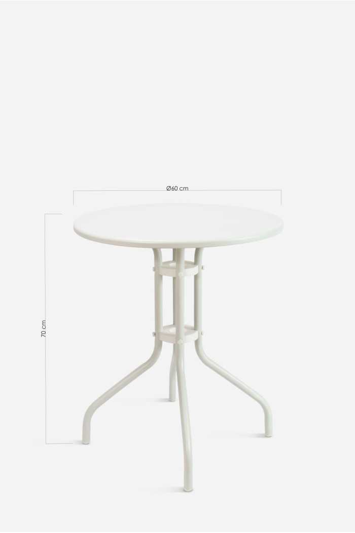 Mesa Redonda de Metal para Jardín Ø60 cm - 3 Colores
