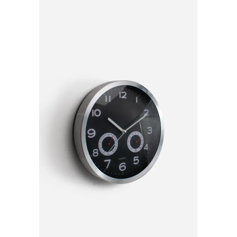 Reloj de Pared Metálico 30 cm – Negro | Diseño Moderno y Elegante