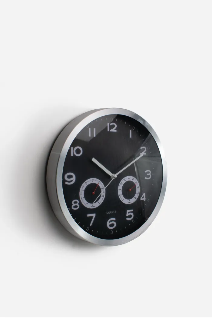 Reloj de Pared Metálico 30 cm – Negro | Diseño Moderno y Elegante