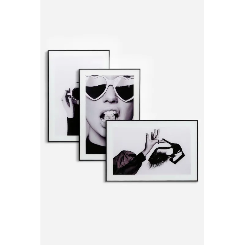 Set 3 Cuadros decorativo Black & White (40x60 cm)