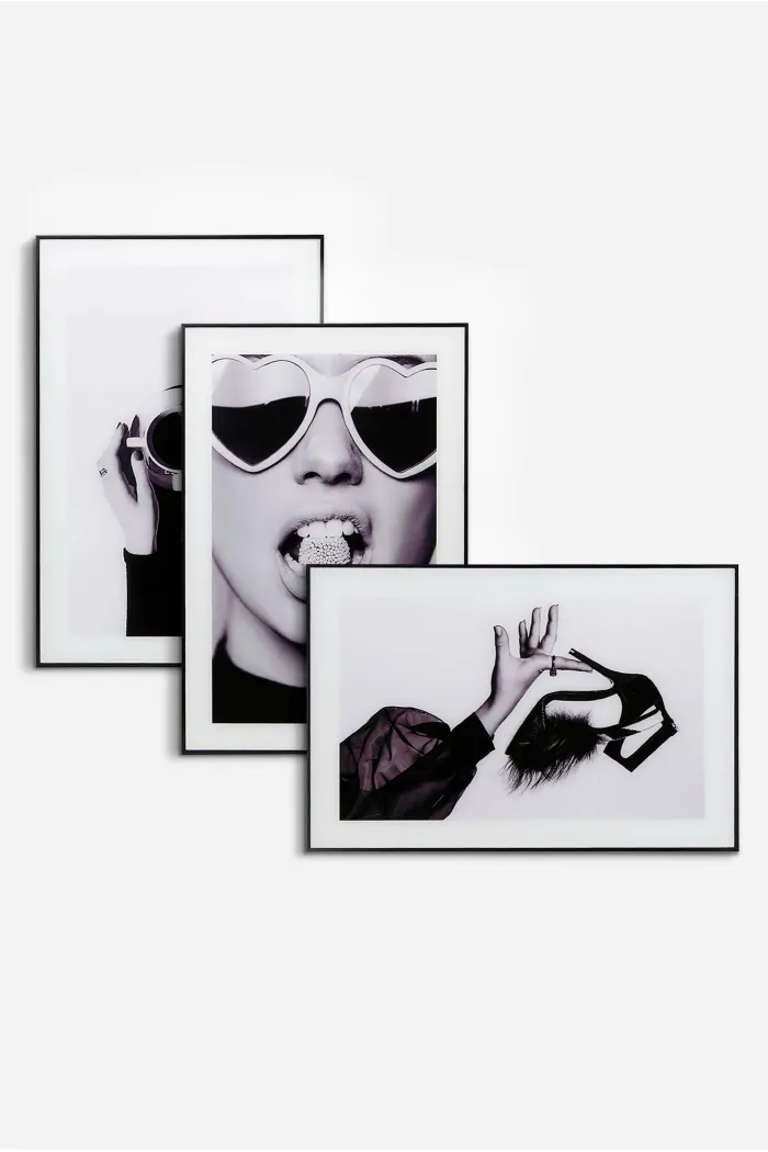 Set 3 Cuadros decorativo Black & White (40x60 cm)