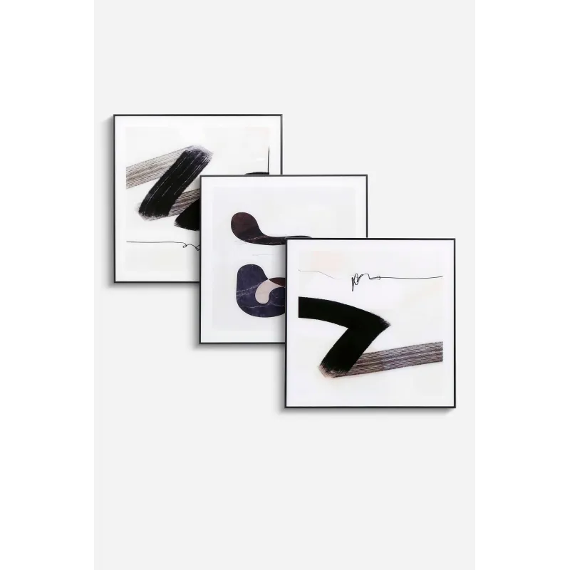 Set de 3 Cuadros de Cristal en Varios Modelos - 50x50 cm