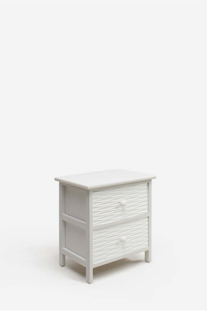 Mueble Auxiliar MDF 2 Cajones Blanco 37x27x43