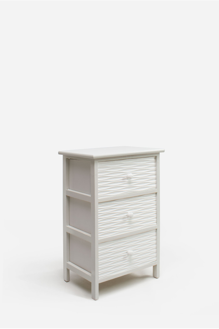 Mueble Auxiliar MDF 3 Cajones Blanco 37x27x58 cm