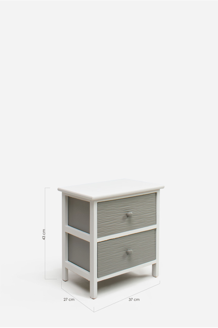 Mueble Auxiliar MDF 2 Cajones 37x27x43 cm