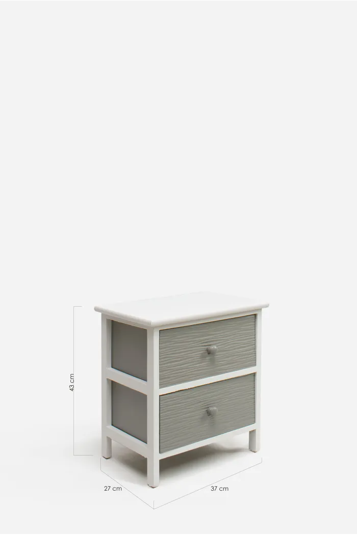 Mueble Auxiliar MDF 2 Cajones 37x27x43 cm