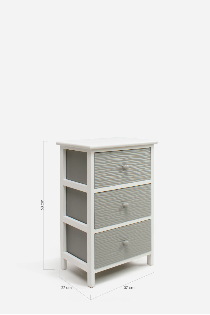 Mueble Auxiliar MDF 3 Cajones 37x27x58 cm