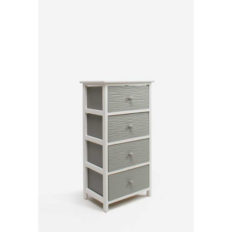 Mueble Auxiliar MDF 4 Cajones 37x27x73 cm