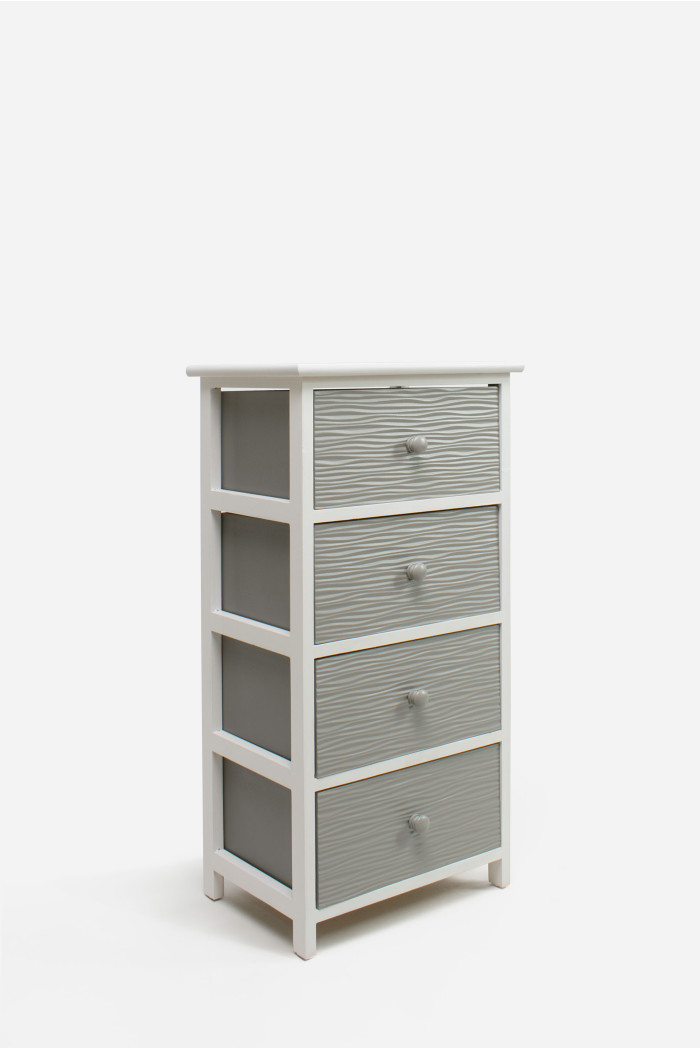 Mueble Auxiliar MDF 4 Cajones 37x27x73 cm