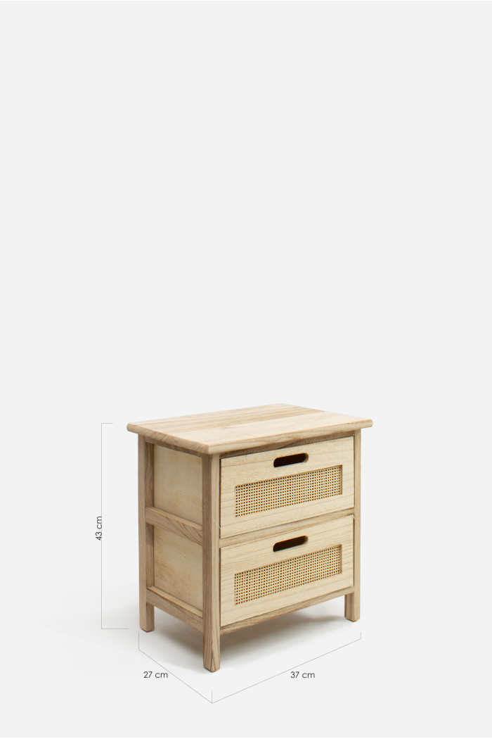Mueble Auxiliar MDF 2 Cajones 37x27x43 cm