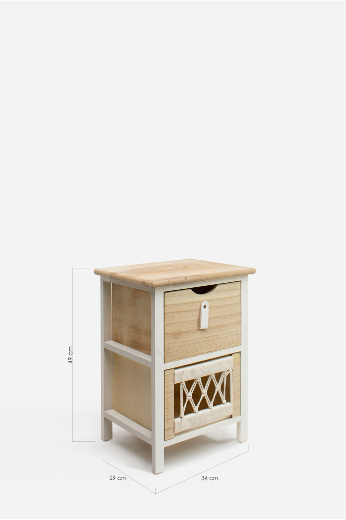Mueble Auxiliar MDF 2 Cajones 34x29x49 cm
