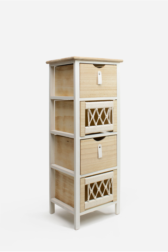 Mueble Auxiliar MDF 4 Cajones 34x29x88.5 cm