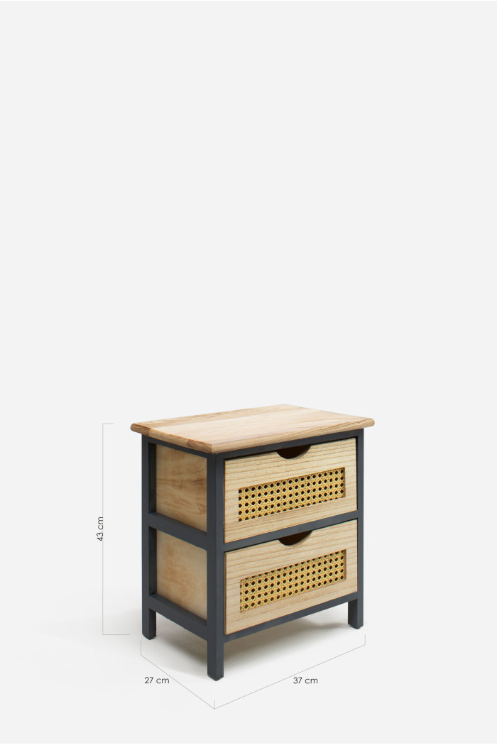 Mueble Auxiliar MDF 2 Cajones 37x27x43 cm